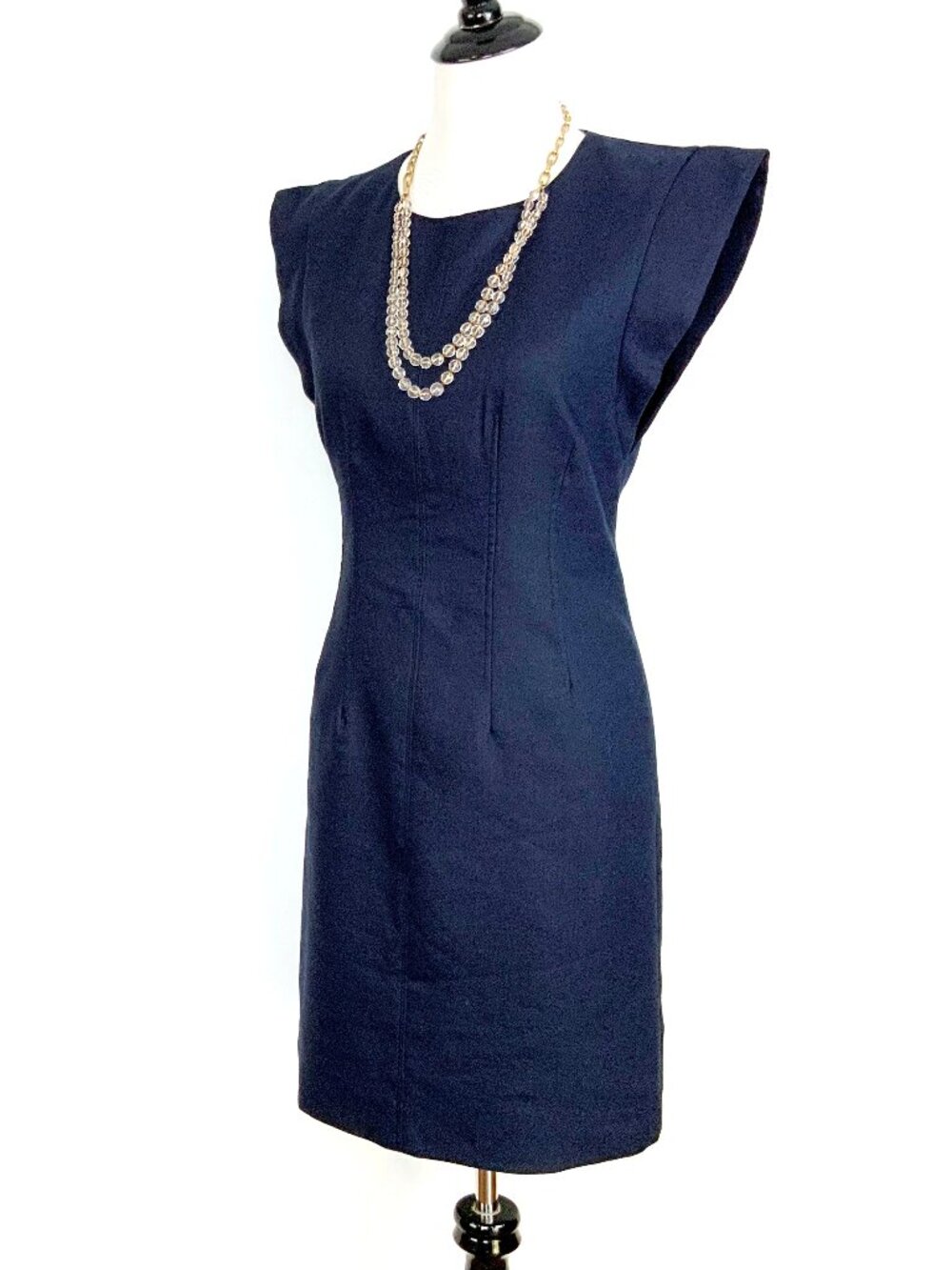 New Veronica Beard Navy Sleeveless Mini Sheath Dress Sz 4-6